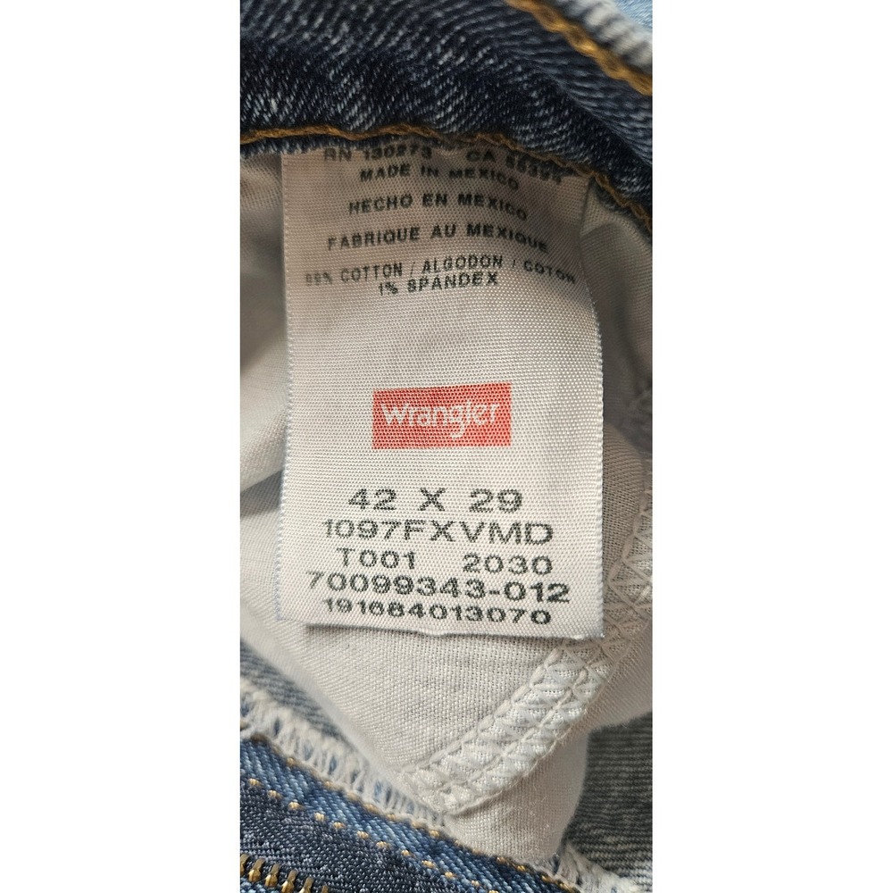 Wrangler Five Star Premium Denim Mens 42x29 Blue Straight Flex Jeans 1097FXVMD - Picture 2 of 5
